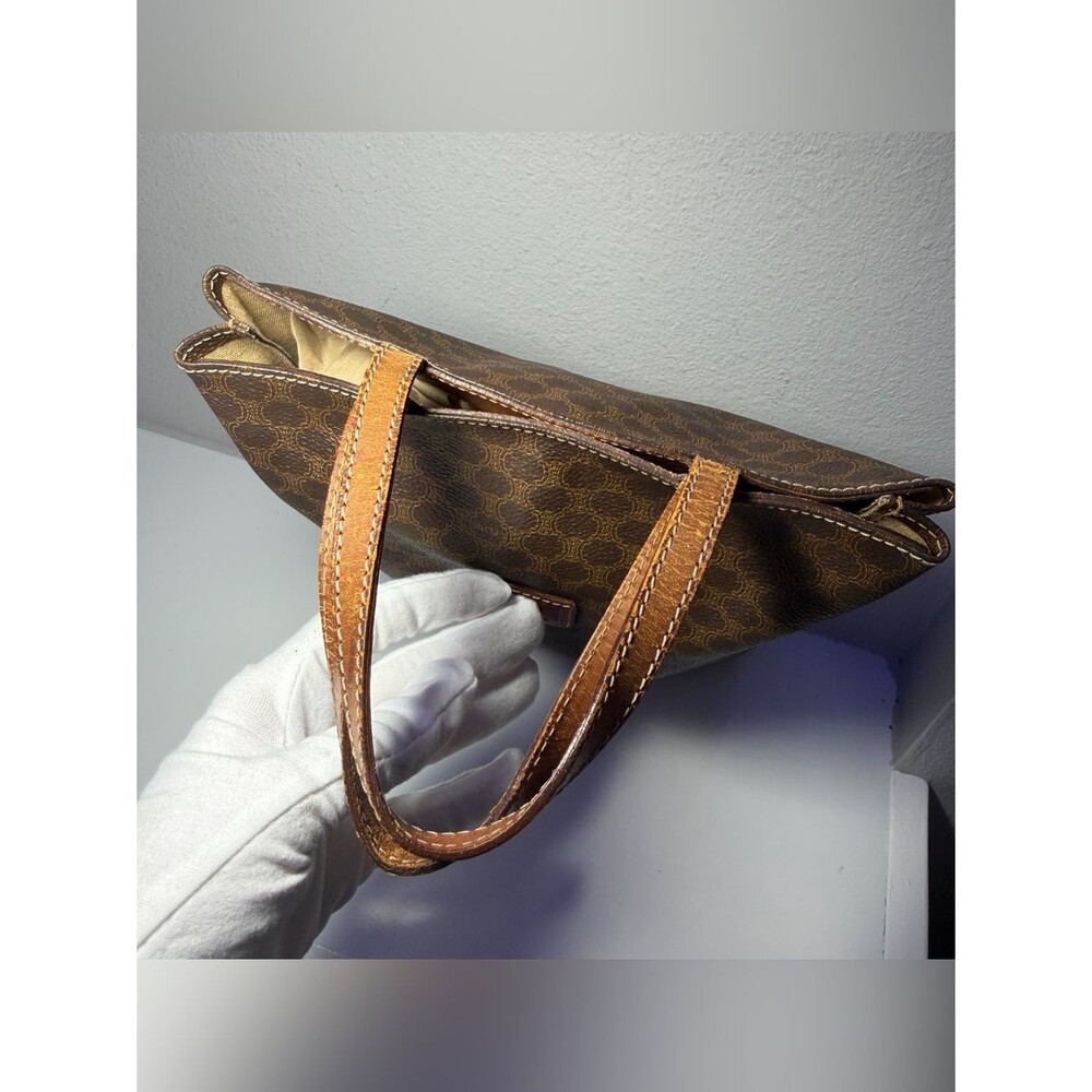 Celine Brown Monogram Tote with Tan Leather Trim - Picture 5 of 16